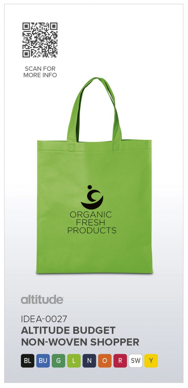 Altitude Budget Non-Woven Shopper Shoppers and totes carry bag