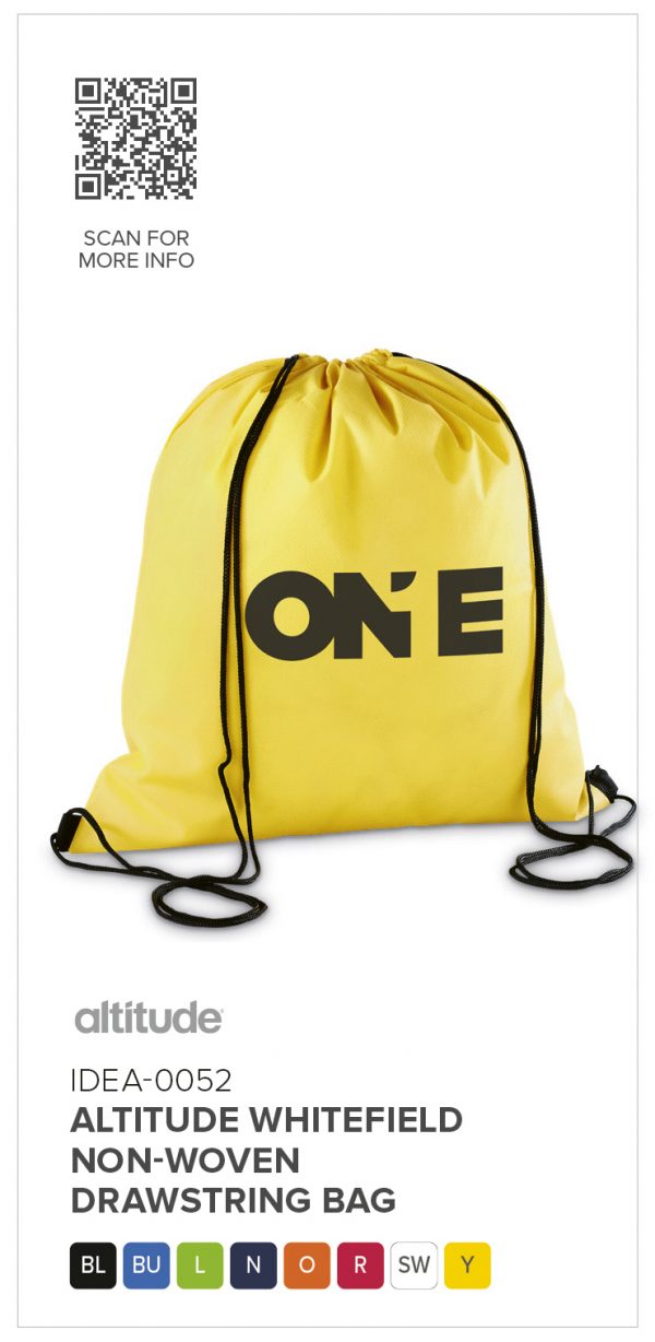 Altitude Whitefield Non-Woven Drawstring Bag Drawstring bags Promotional drawstring bag