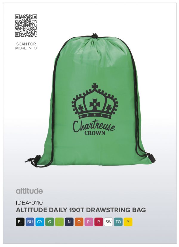 Altitude Daily 190T Drawstring Bag Drawstring bags drawstring bags