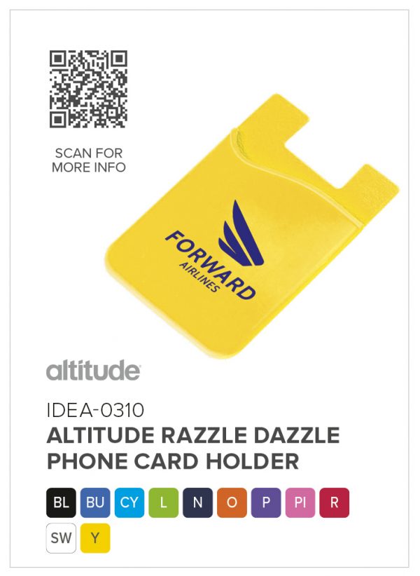 Altitude Razzle Dazzle Phone Card Holder Mobile technology cellphone card holder