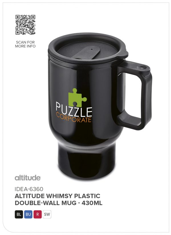 Altitude Whimsy Plastic Double-Wall Mug – 430ml Drinkware 430ml