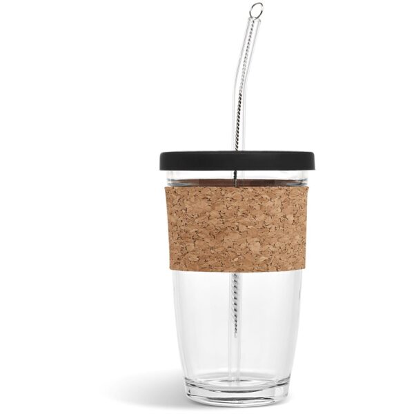 Kooshty Kork Glass Smoothie Kup & Straw – 480ml Drinkware glass cup