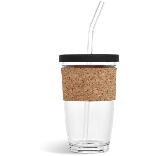 Kooshty Kork Glass Smoothie Kup & Straw – 480ml Drinkware glass cup