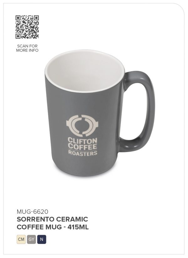 Sorrento Ceramic Coffee Mug – 415ml Drinkware ceramic mug