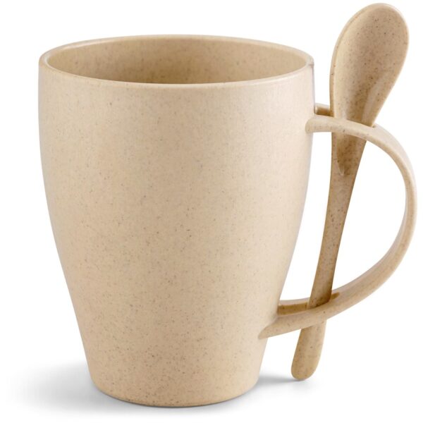 Okiyo Kawai Wheat Straw Mug & Spoon – 350ml Drinkware