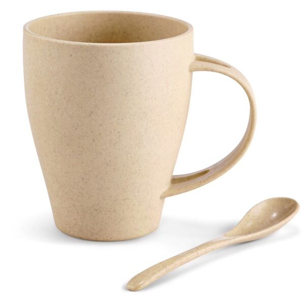 Okiyo Kawai Wheat Straw Mug & Spoon – 350ml Drinkware