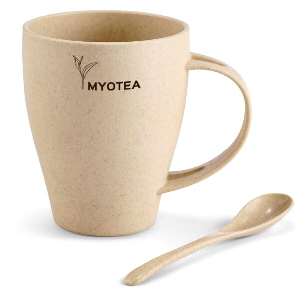 Okiyo Kawai Wheat Straw Mug & Spoon – 350ml Drinkware