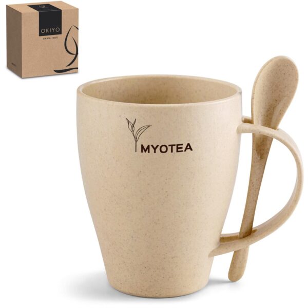 Okiyo Kawai Wheat Straw Mug & Spoon – 350ml Drinkware