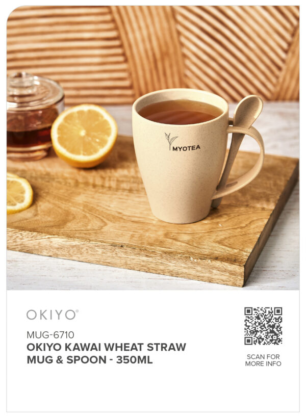 Okiyo Kawai Wheat Straw Mug & Spoon – 350ml Drinkware