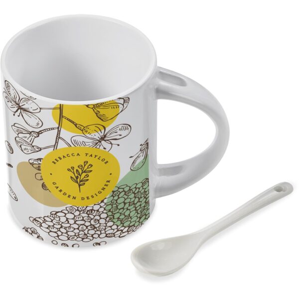 Eden Sublimation Ceramic Coffee Mug & Spoon Set – 320ml Drinkware mug and spoon