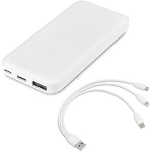 Kingpin White 5 Compact Power Bank – 5,000mAh – Solid White Corporate gifts Power Bank