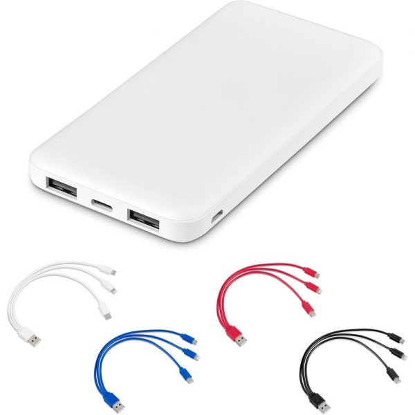 Kingpin White 10 Compact Power Bank – 10,000mAh Mobile technology Power Bank