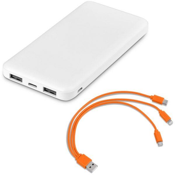 Kingpin White 10 Compact Power Bank – 10,000mAh Mobile technology Power Bank