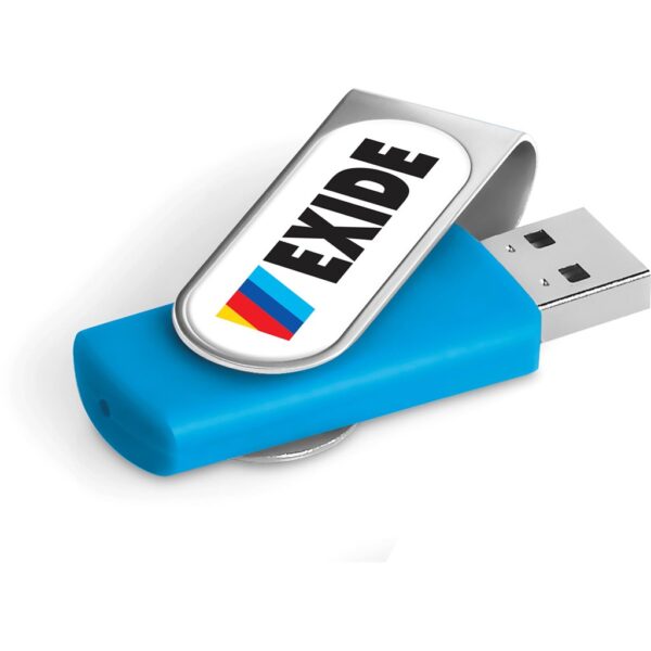 Axis Dome Flash Drive – 8GB – Cyan Corporate gifts USB