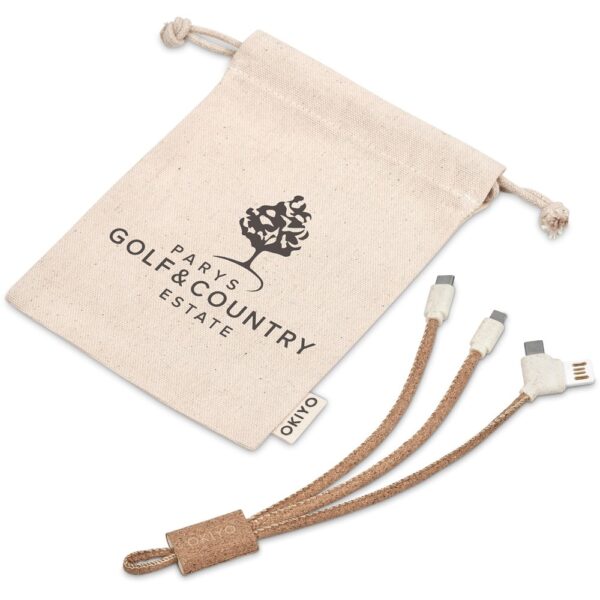 Okiyo Soshin Cork Tri-Cable Mobile technology 3-in-1 Charging Cable