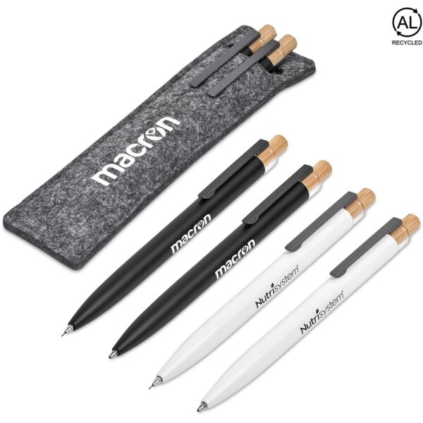 Okiyo Mimo Recycled Aluminum Ball Pen & Pencil Set Pen and pencil sets pen and pencil set