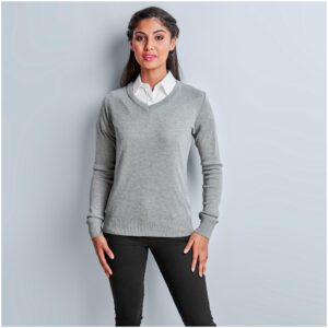 Ladies Long Sleeve Peru V-Neck Jersey Fleece and sweaters