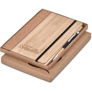 Okiyo Eri Bamboo & Cork Notebook & Pen Set A5 notebooks A5 hard cover