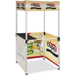 Ovation Sublimated Gazebo 1m X 1m Kiosk – 3 Half-Wall Skins Outdoor products DisplayPilot