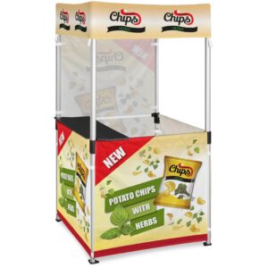 Ovation Sublimated Gazebo 1m X 1m Kiosk – 3 Half-Wall Skins – 1 Full-Wall Skin Outdoor products DisplayPilot