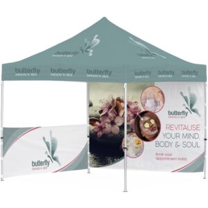 Ovation Sublimated Gazebo 3m X 3m – 1 Half-Wall Skin – 1 Full-Wall Skin Outdoor products DisplayPilot