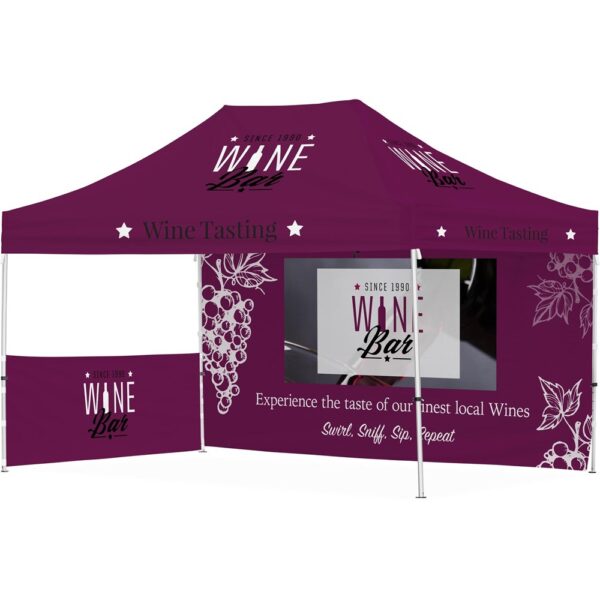 Ovation Sublimated Gazebo 4.5m X 3m – 1 Short Half-Wall Skin – 1 Long Full-Wall Skin Outdoor products DisplayPilot