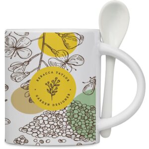 Eden Sublimation Ceramic Coffee Mug & Spoon Set – 320ml Drinkware mug and spoon