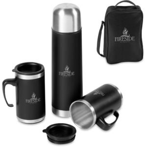 Cardinal Stainless Steel Vacuum Flask & Mug Set Drinkware Flask