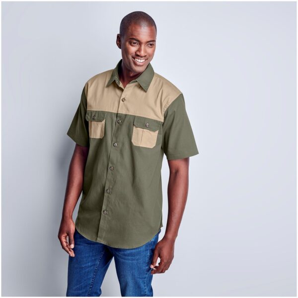 Mens Short Sleeve Serengeti 2-Tone Bush Shirt Lounge shirts