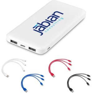 Kingpin White 10 Compact Power Bank – 10,000mAh Mobile technology Power Bank