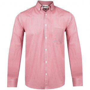 Mens Long Sleeve Edinburgh Shirt – Red Marked to clear longsleeve shirt