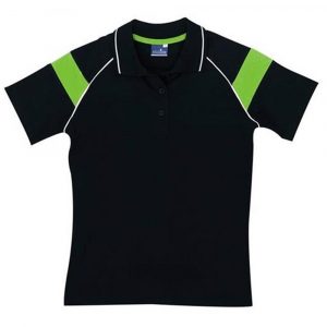 Ladies Score Golf Shirt – Black Lime Marked to clear 100% cotton