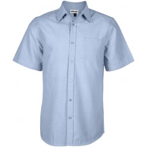 Mens Short Sleeve Oxford Shirt – Light Blue Marked to clear MOS01