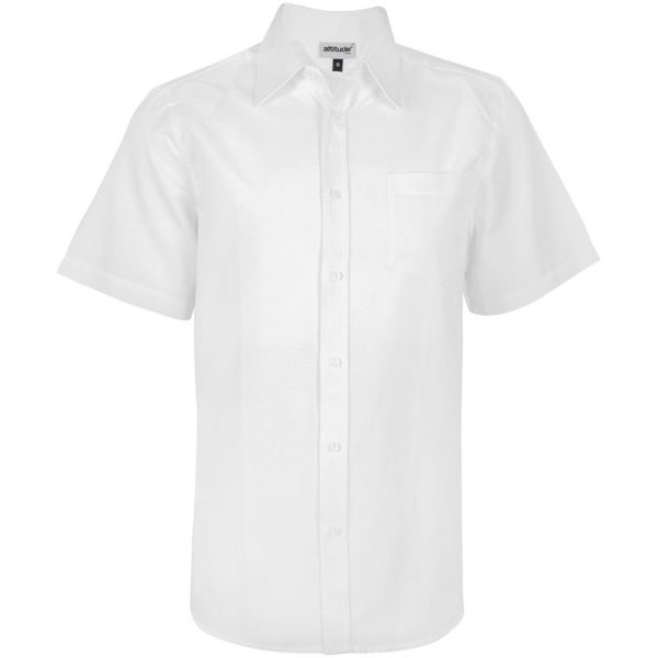 Mens Short Sleeve Oxford Shirt – White Marked to clear MOS01