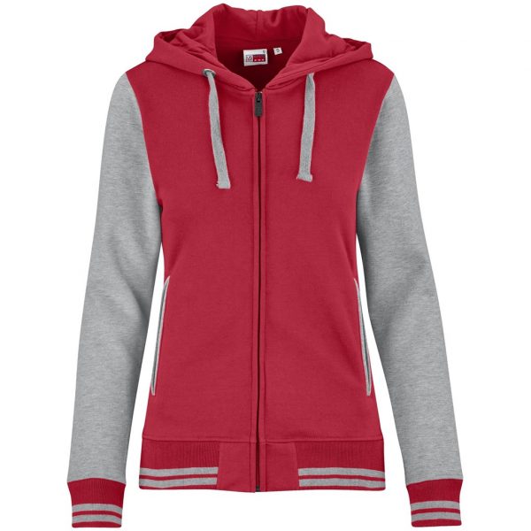 Ladies Princeton Hooded Sweater – Red Marked to clear