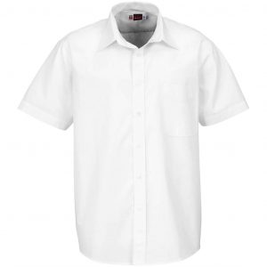 Mens Short Sleeve Washington Shirt – White Marked to clear