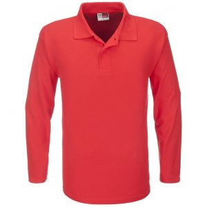 Mens Long Sleeve Boston Golf Shirt – Red Marked to clear NULL