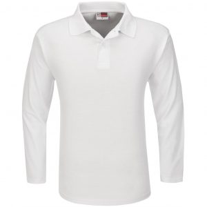 Mens Long Sleeve Boston Golf Shirt – White Marked to clear