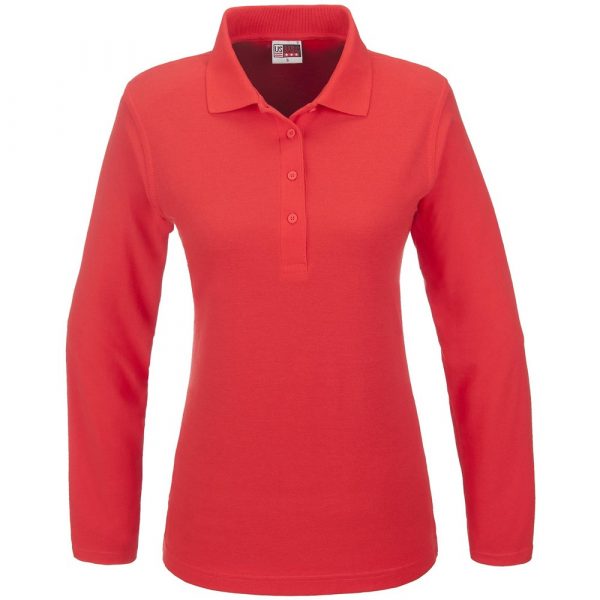 Ladies Long Sleeve Boston Golf Shirt – Red Marked to clear NULL