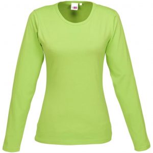 Ladies Long Sleeve Portland T-Shirt – Lime Marked to clear BAS-7750