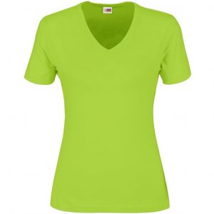 Ladies Super Club 165 V-Neck T-Shirt – Lime Marked to clear