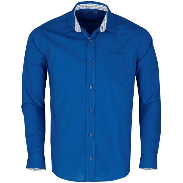 Mens Long Sleeve Warrington Shirt – Royal Blue Marked to clear