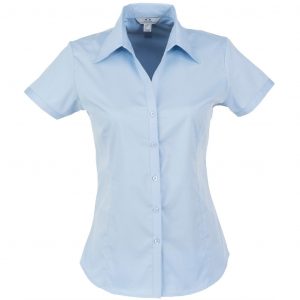 Ladies Short Sleeve Metro Shirt – Light Blue Marked to clear