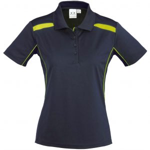 Ladies United Golf Shirt – Navy Lime Marked to clear