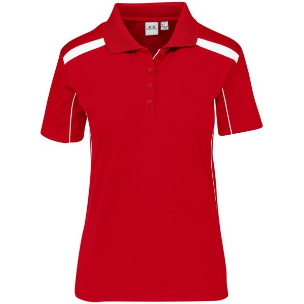 Ladies United Golf Shirt – Red Marked to clear