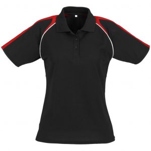 Ladies Triton Golf Shirt – Black Red Marked to clear