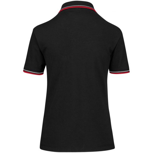 Ladies Cambridge Golf Shirt – Black Red Marked to clear