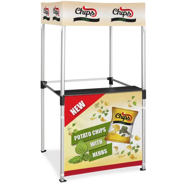 Ovation Sublimated Gazebo 1m X 1m Kiosk – 1 Half-Wall Skin Outdoor products DisplayPilot