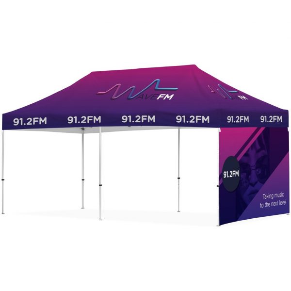 Ovation Sublimated Gazebo 6m X 3m – 1 Short Full-Wall Skin Outdoor products DisplayPilot