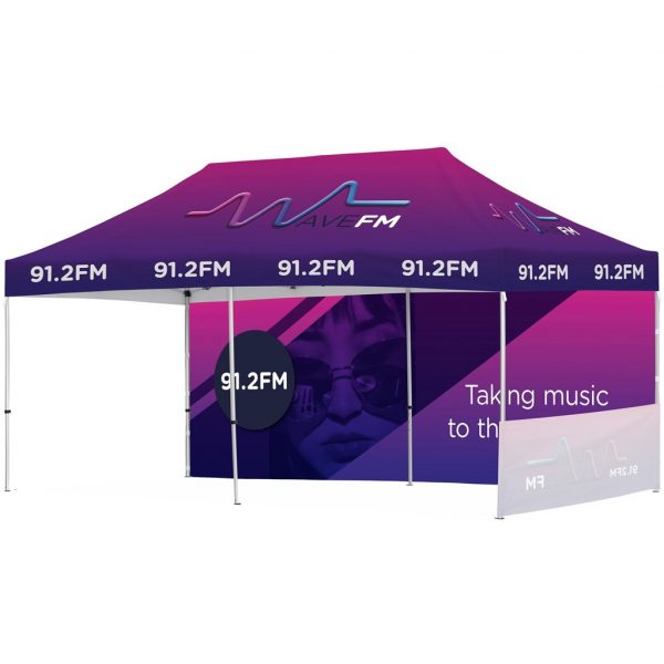 Ovation Sublimated Gazebo 6m X 3m – 1 Short Half-Wall Skin – 1 Long Full-Wall Skin Outdoor products DisplayPilot